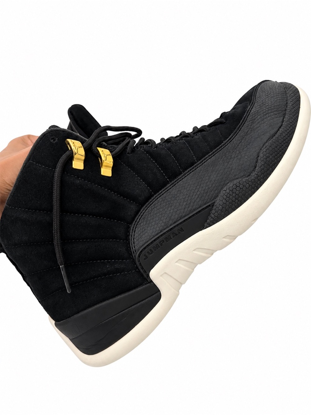 Nike Air Jordan 12 Retro Reverse Taxi Black Gold Men's Size 11